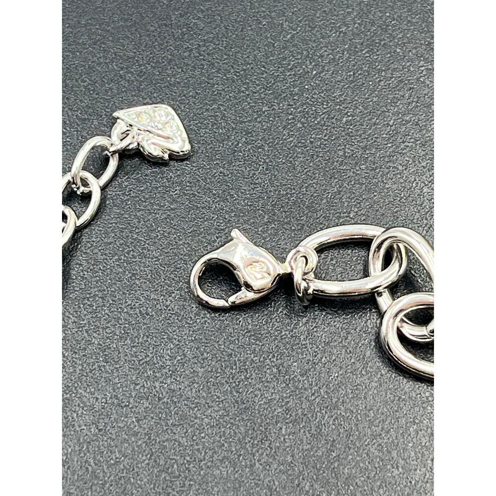 Swarovski Signed Heart Bracelet Birthstone Blue Aquamarine Heart‎ Something Blue - Picture 4 of 10